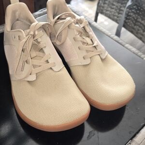 Joomra Unisex Barefoot Beige Lace-Up Sneakers